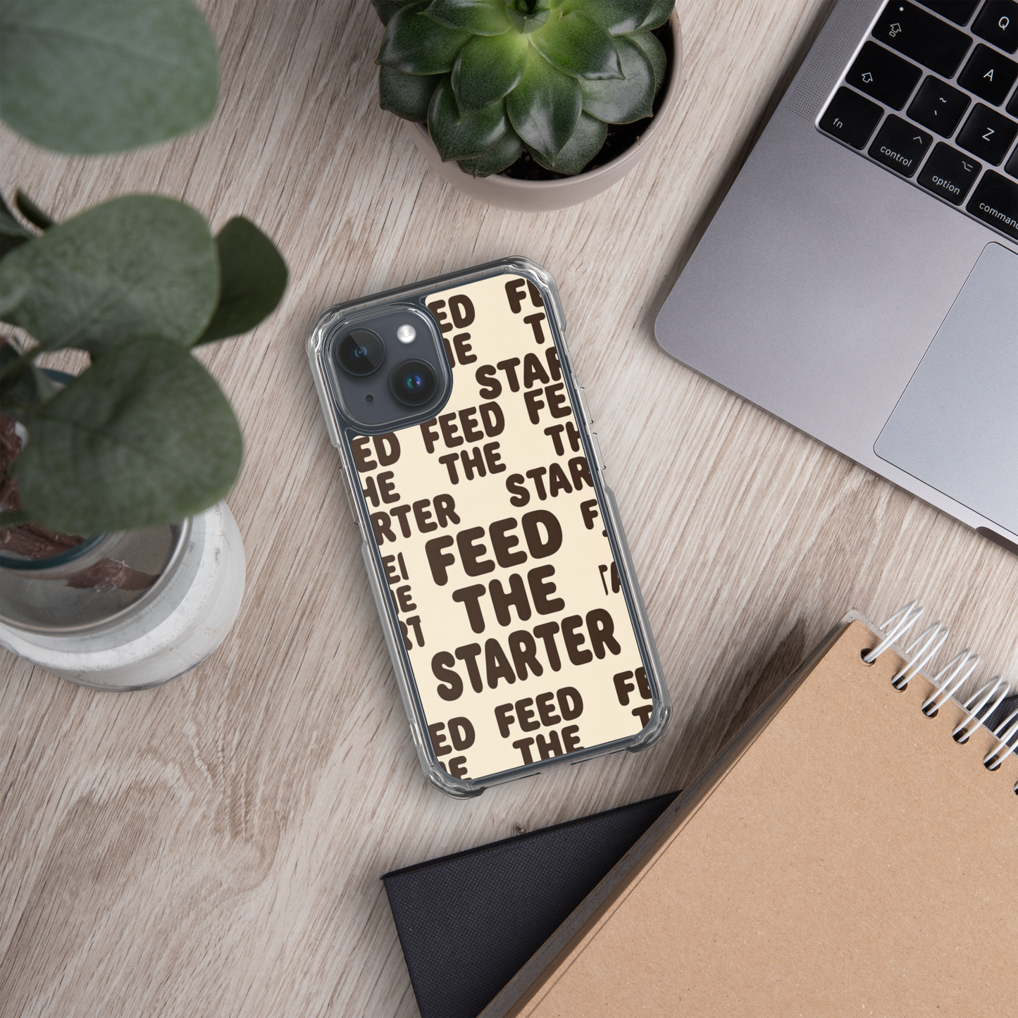 Feed the Starter Repeating Text Clear Case for iPhone® Bags & Accessories > Phone Cases ZomaModa