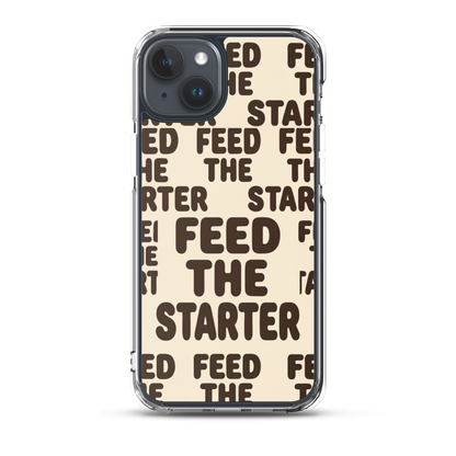 Feed the Starter Repeating Text Clear Case for iPhone® iPhone 15 Plus Bags & Accessories > Phone Cases ZomaModa