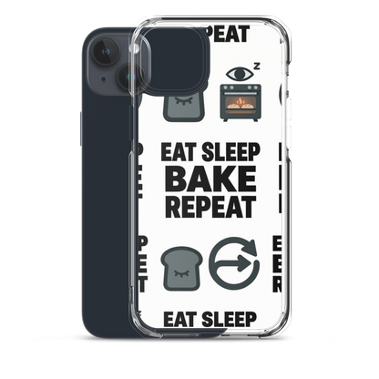 Eat Sleep Bake Repeat Clear Case for iPhone® Bags & Accessories > Phone Cases ZomaModa