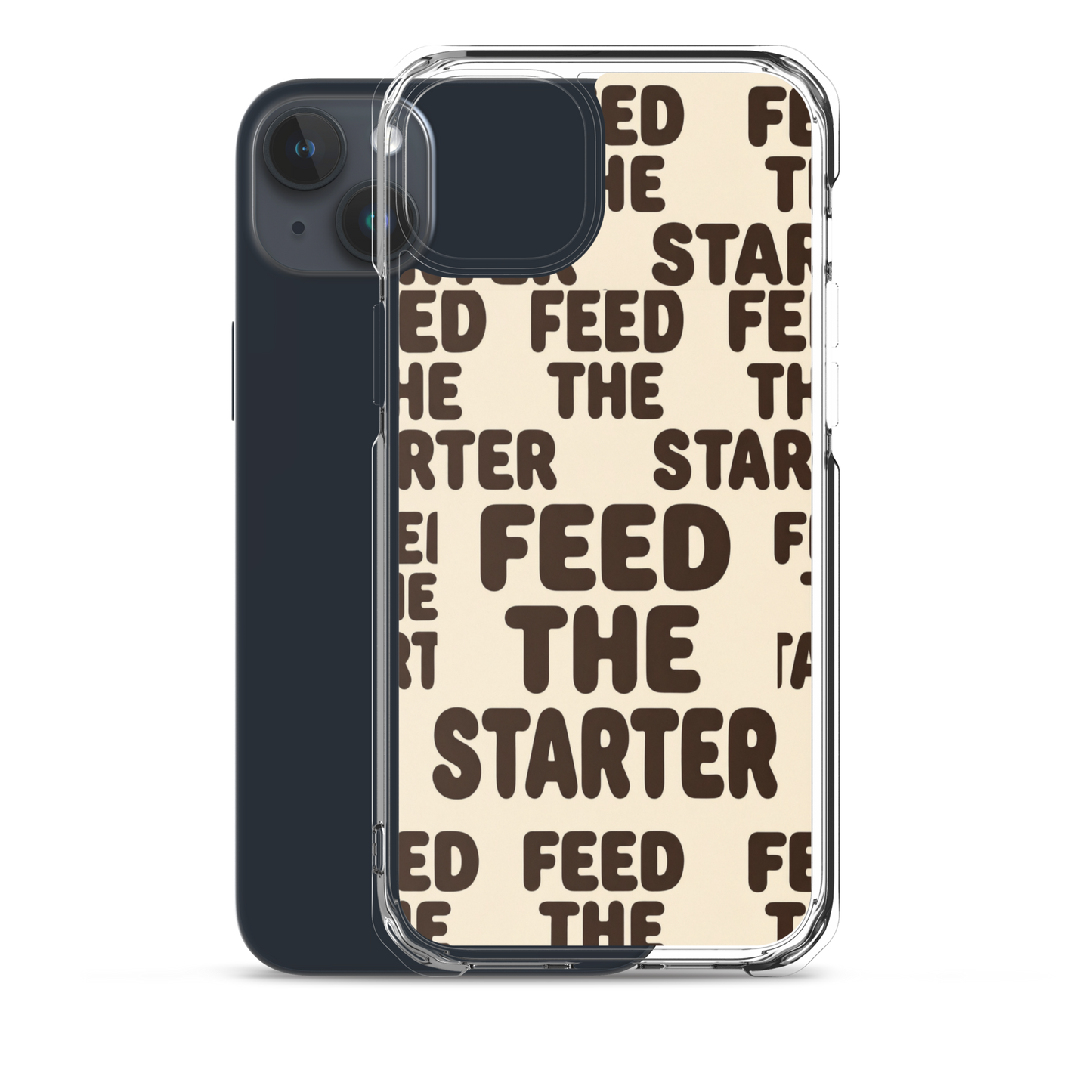 Feed the Starter Repeating Text Clear Case for iPhone® Bags & Accessories > Phone Cases ZomaModa