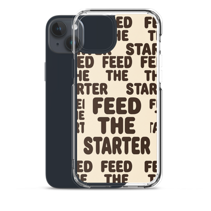 Feed the Starter Repeating Text Clear Case for iPhone® Bags & Accessories > Phone Cases ZomaModa