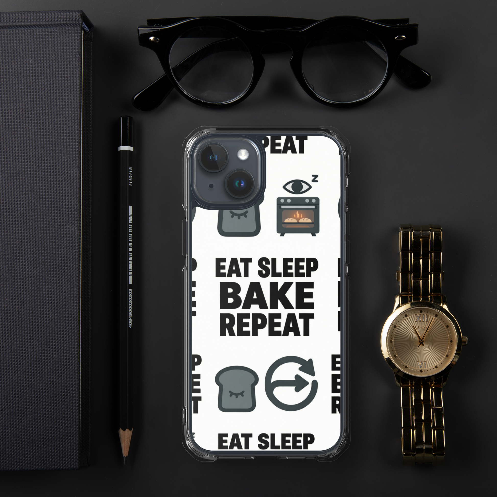 Eat Sleep Bake Repeat Clear Case for iPhone® Bags & Accessories > Phone Cases ZomaModa