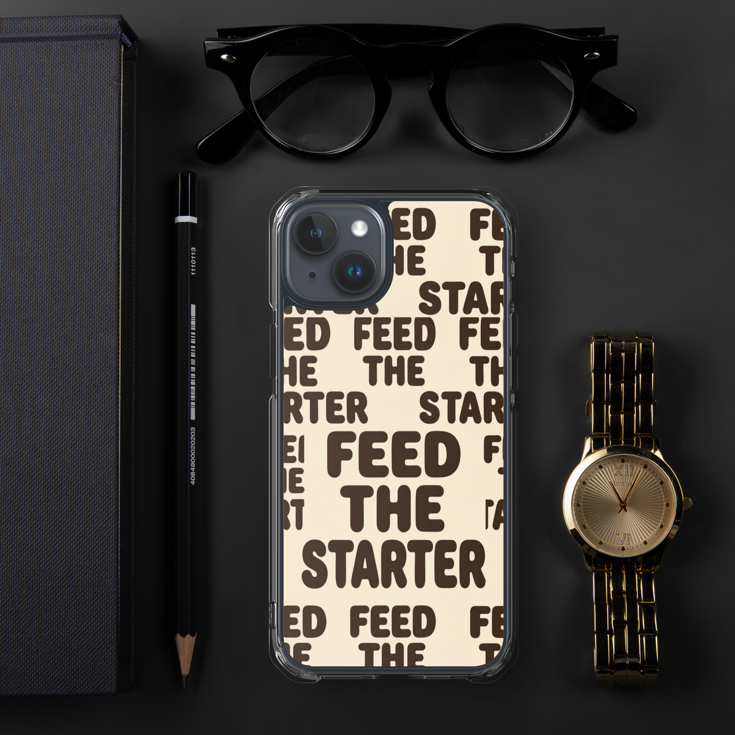 Feed the Starter Repeating Text Clear Case for iPhone® Bags & Accessories > Phone Cases ZomaModa