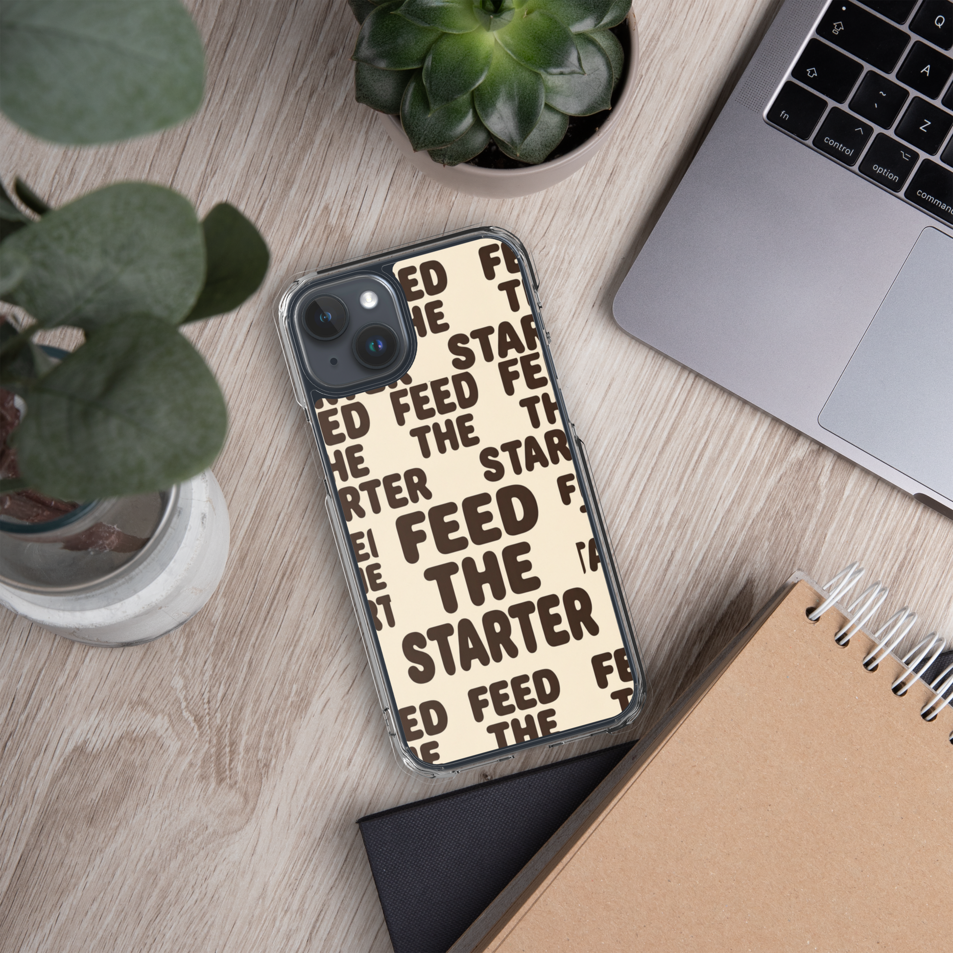Feed the Starter Repeating Text Clear Case for iPhone® Bags & Accessories > Phone Cases ZomaModa
