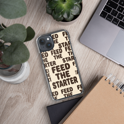 Feed the Starter Repeating Text Clear Case for iPhone® Bags & Accessories > Phone Cases ZomaModa