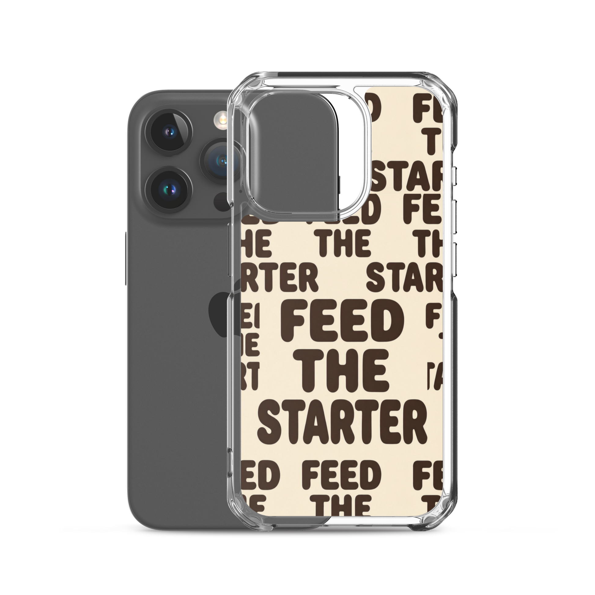 Feed the Starter Repeating Text Clear Case for iPhone® Bags & Accessories > Phone Cases ZomaModa