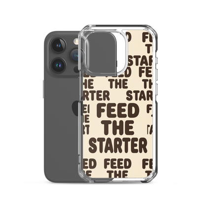 Feed the Starter Repeating Text Clear Case for iPhone® Bags & Accessories > Phone Cases ZomaModa
