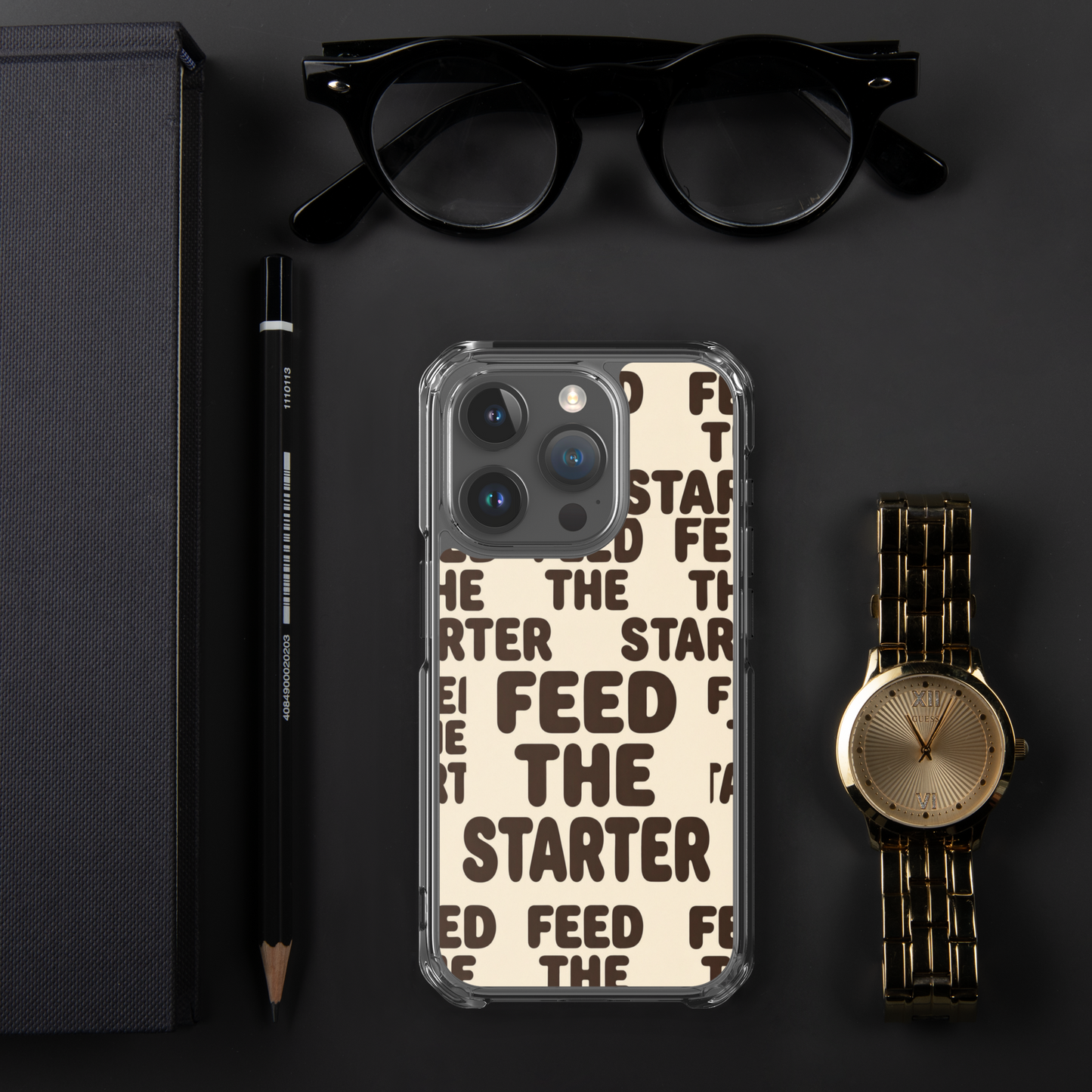 Feed the Starter Repeating Text Clear Case for iPhone® Bags & Accessories > Phone Cases ZomaModa