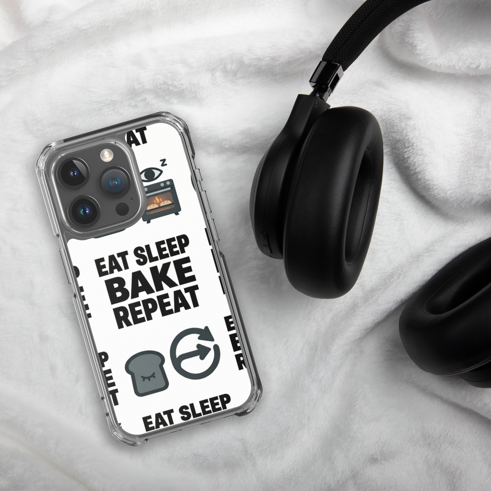 Eat Sleep Bake Repeat Clear Case for iPhone® Bags & Accessories > Phone Cases ZomaModa