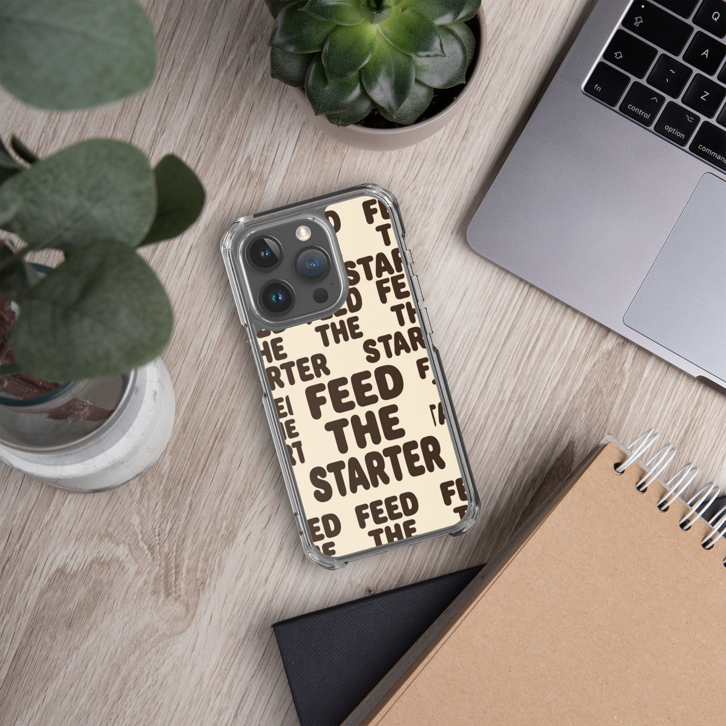 Feed the Starter Repeating Text Clear Case for iPhone® Bags & Accessories > Phone Cases ZomaModa
