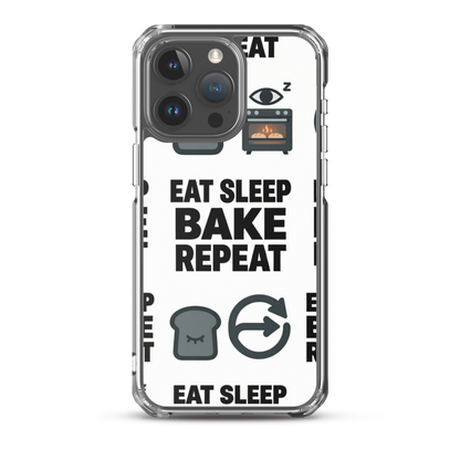 Eat Sleep Bake Repeat Clear Case for iPhone® iPhone 15 Pro Max Bags & Accessories > Phone Cases ZomaModa