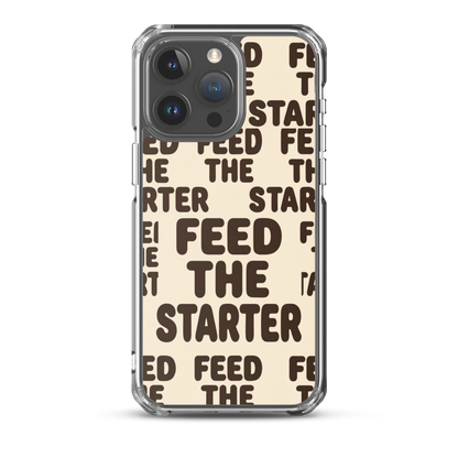 Feed the Starter Repeating Text Clear Case for iPhone® iPhone 15 Pro Max Bags & Accessories > Phone Cases ZomaModa