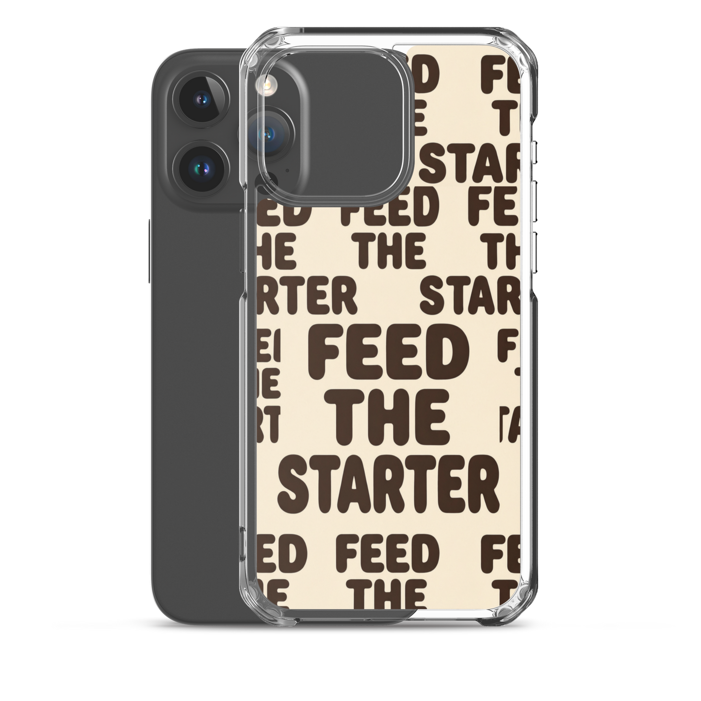 Feed the Starter Repeating Text Clear Case for iPhone® Bags & Accessories > Phone Cases ZomaModa
