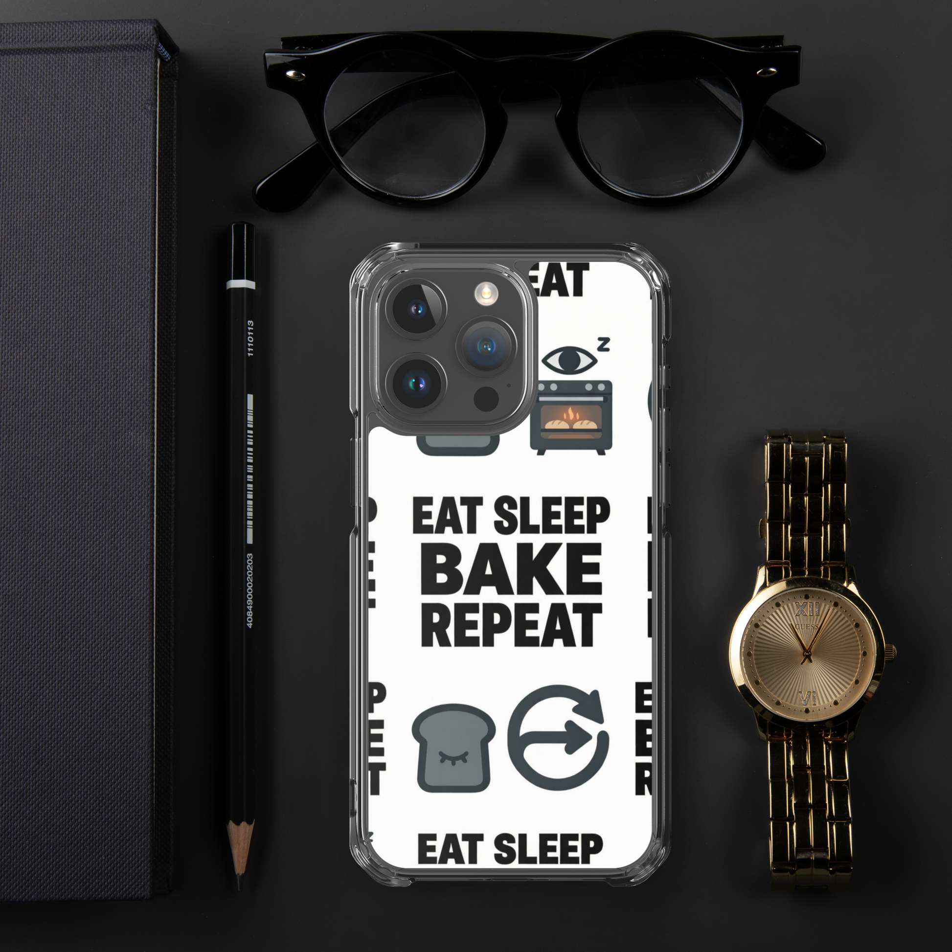 Eat Sleep Bake Repeat Clear Case for iPhone® Bags & Accessories > Phone Cases ZomaModa