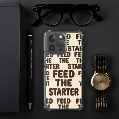 Feed the Starter Repeating Text Clear Case for iPhone® Bags & Accessories > Phone Cases ZomaModa