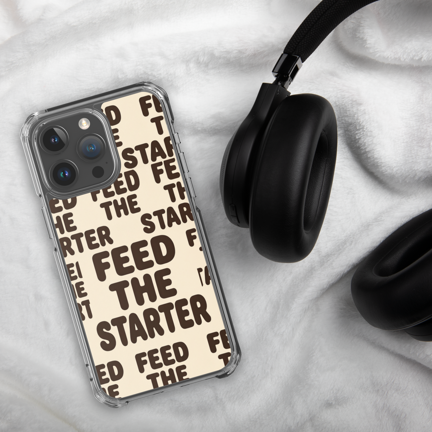Feed the Starter Repeating Text Clear Case for iPhone® Bags & Accessories > Phone Cases ZomaModa