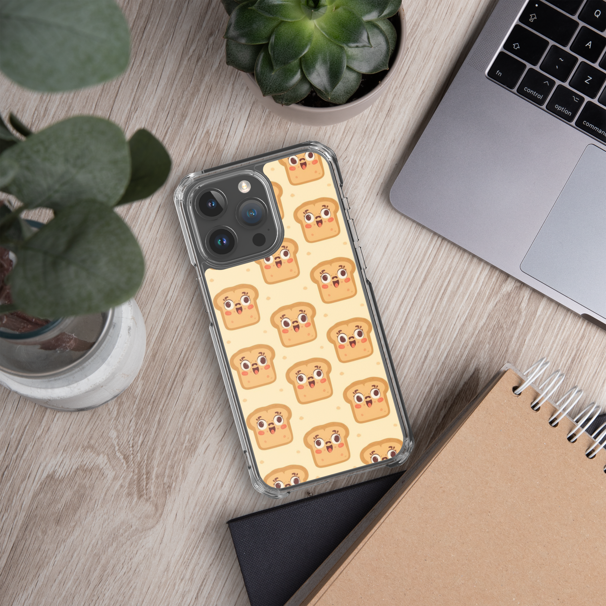 Funny Bread Faces Clear Case for iPhone® Bags & Accessories > Phone Cases ZomaModa