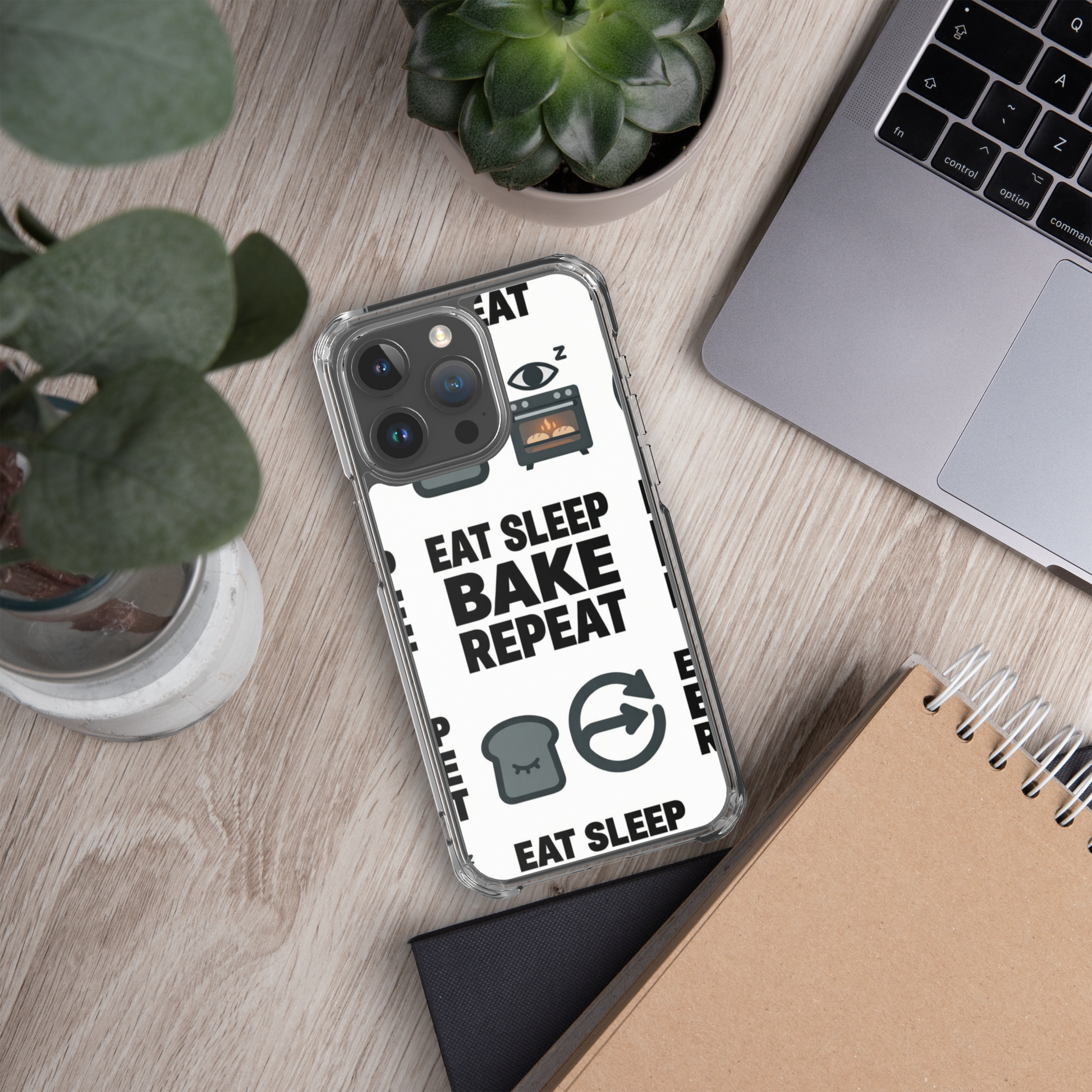 Eat Sleep Bake Repeat Clear Case for iPhone® Bags & Accessories > Phone Cases ZomaModa