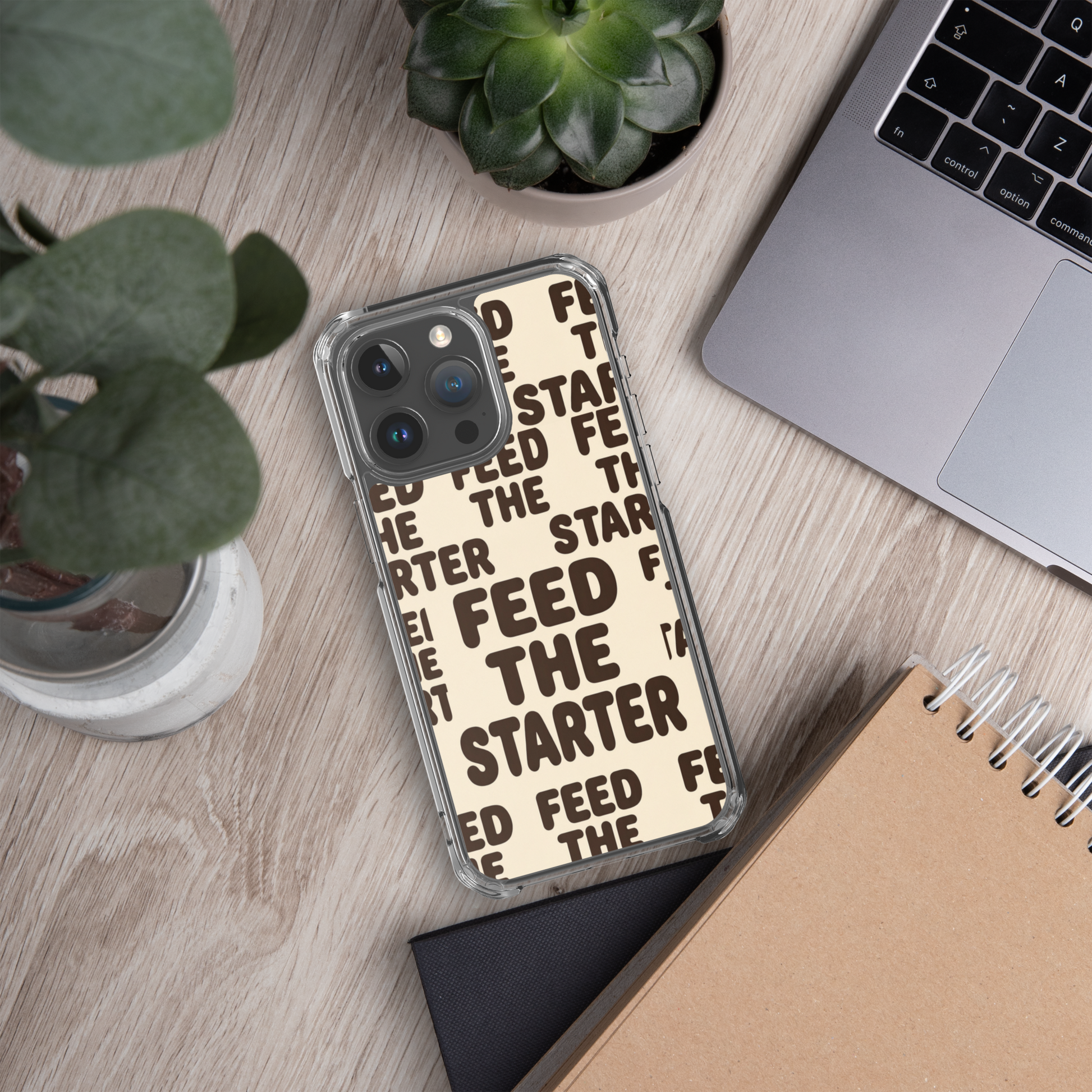 Feed the Starter Repeating Text Clear Case for iPhone® Bags & Accessories > Phone Cases ZomaModa
