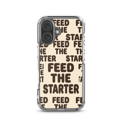 Feed the Starter Repeating Text Clear Case for iPhone® iPhone 16 Bags & Accessories > Phone Cases ZomaModa