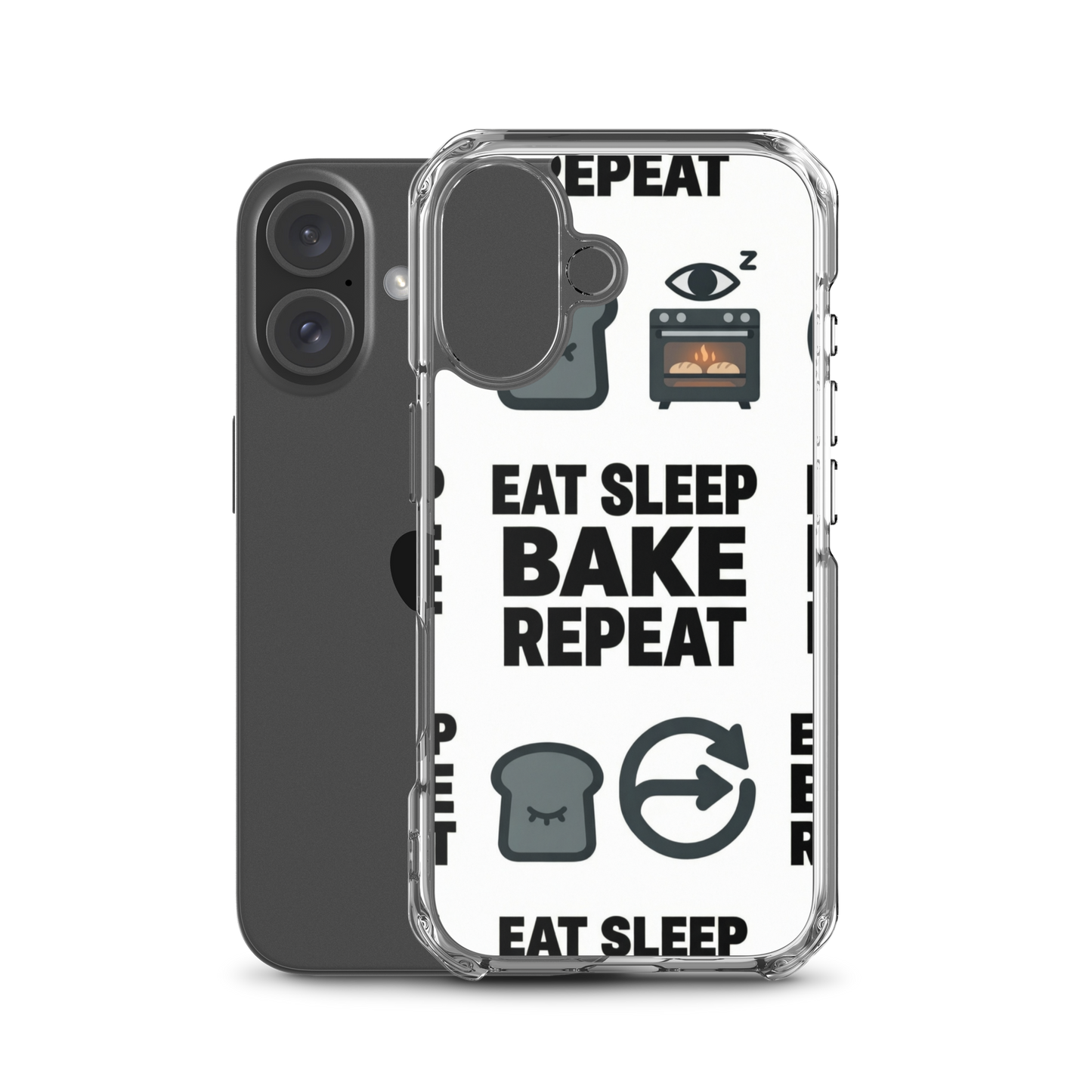 Eat Sleep Bake Repeat Clear Case for iPhone® Bags & Accessories > Phone Cases ZomaModa