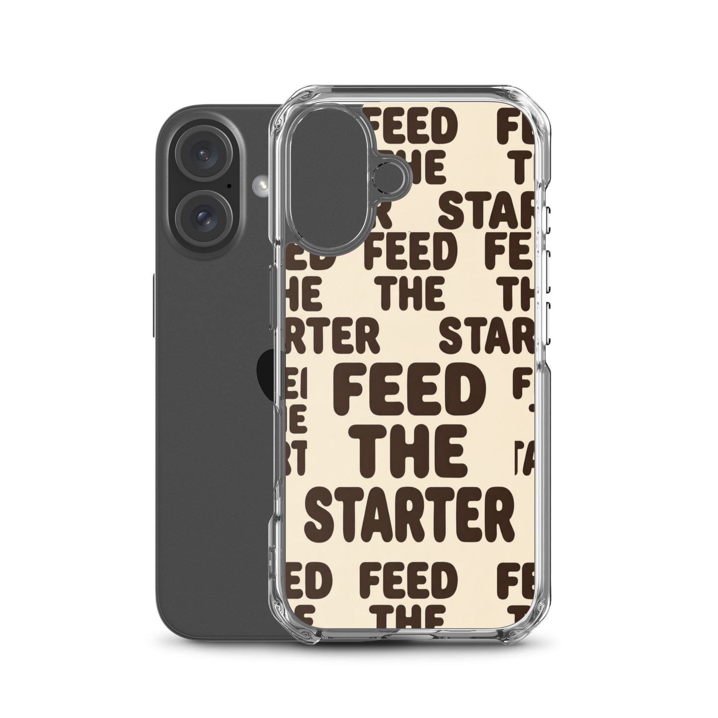 Feed the Starter Repeating Text Clear Case for iPhone® Bags & Accessories > Phone Cases ZomaModa
