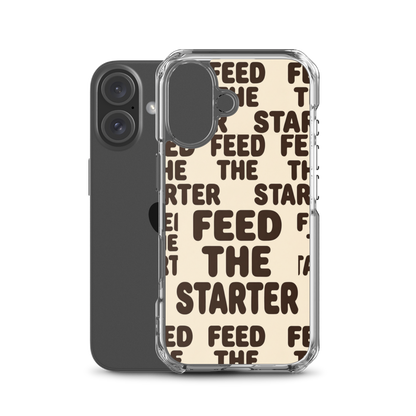 Feed the Starter Repeating Text Clear Case for iPhone® Bags & Accessories > Phone Cases ZomaModa