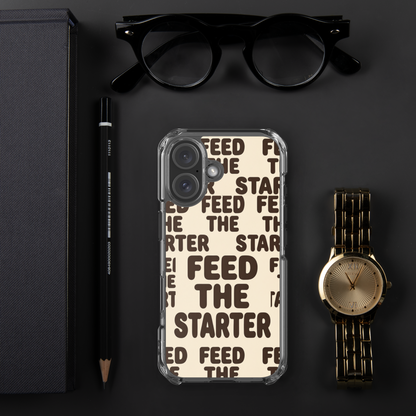 Feed the Starter Repeating Text Clear Case for iPhone® Bags & Accessories > Phone Cases ZomaModa