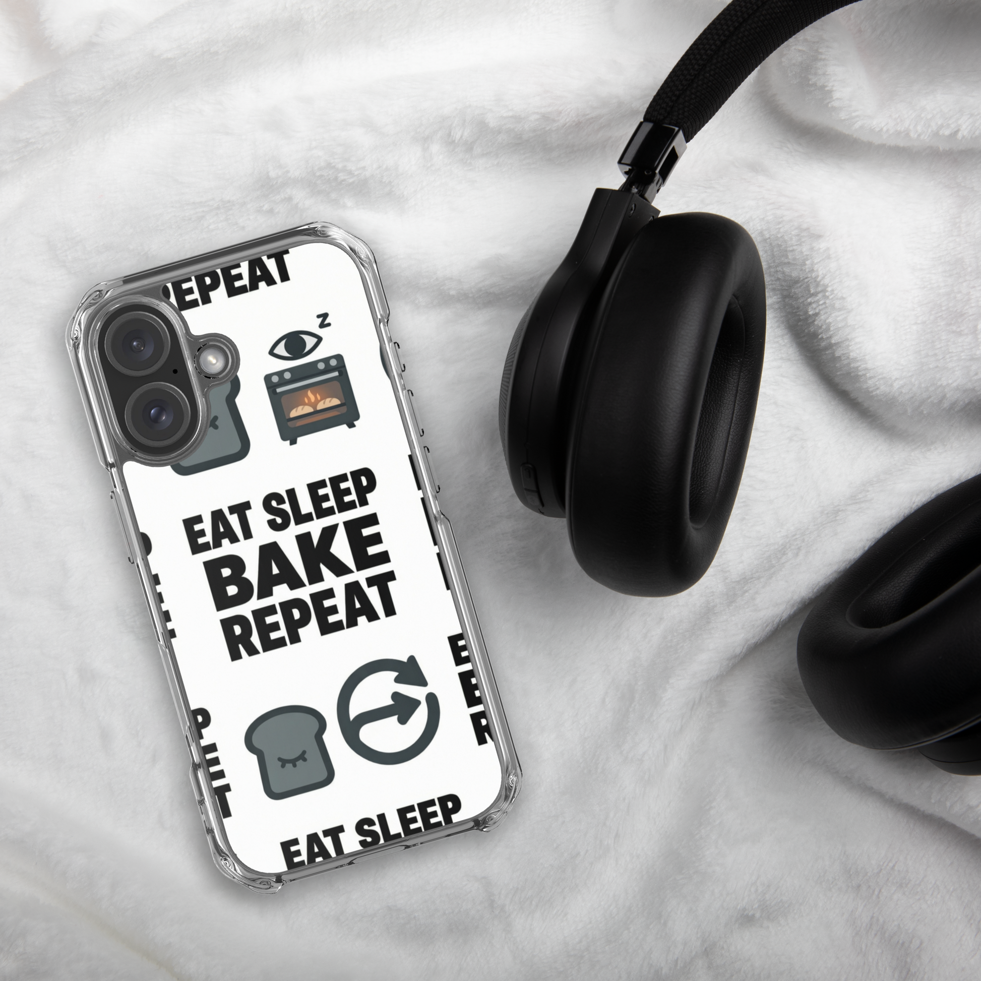 Eat Sleep Bake Repeat Clear Case for iPhone® Bags & Accessories > Phone Cases ZomaModa