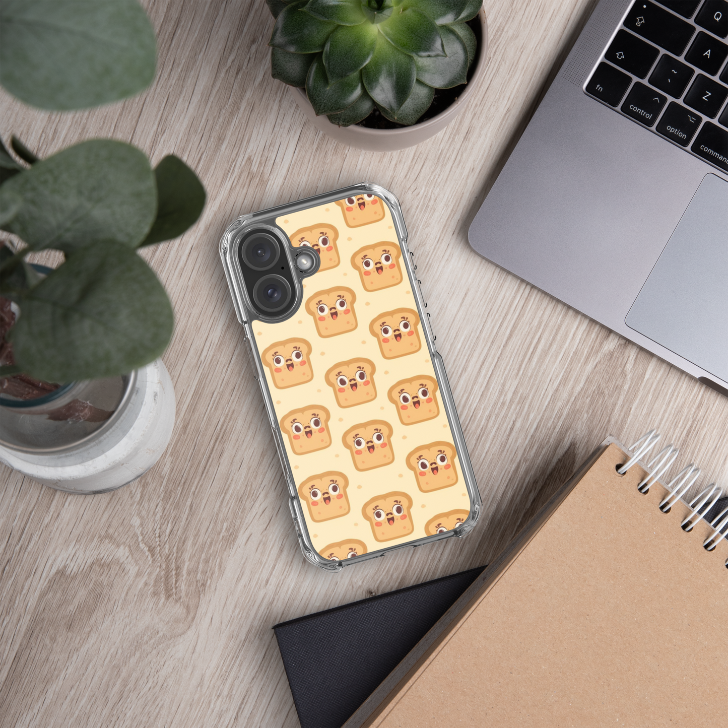 Funny Bread Faces Clear Case for iPhone® Bags & Accessories > Phone Cases ZomaModa