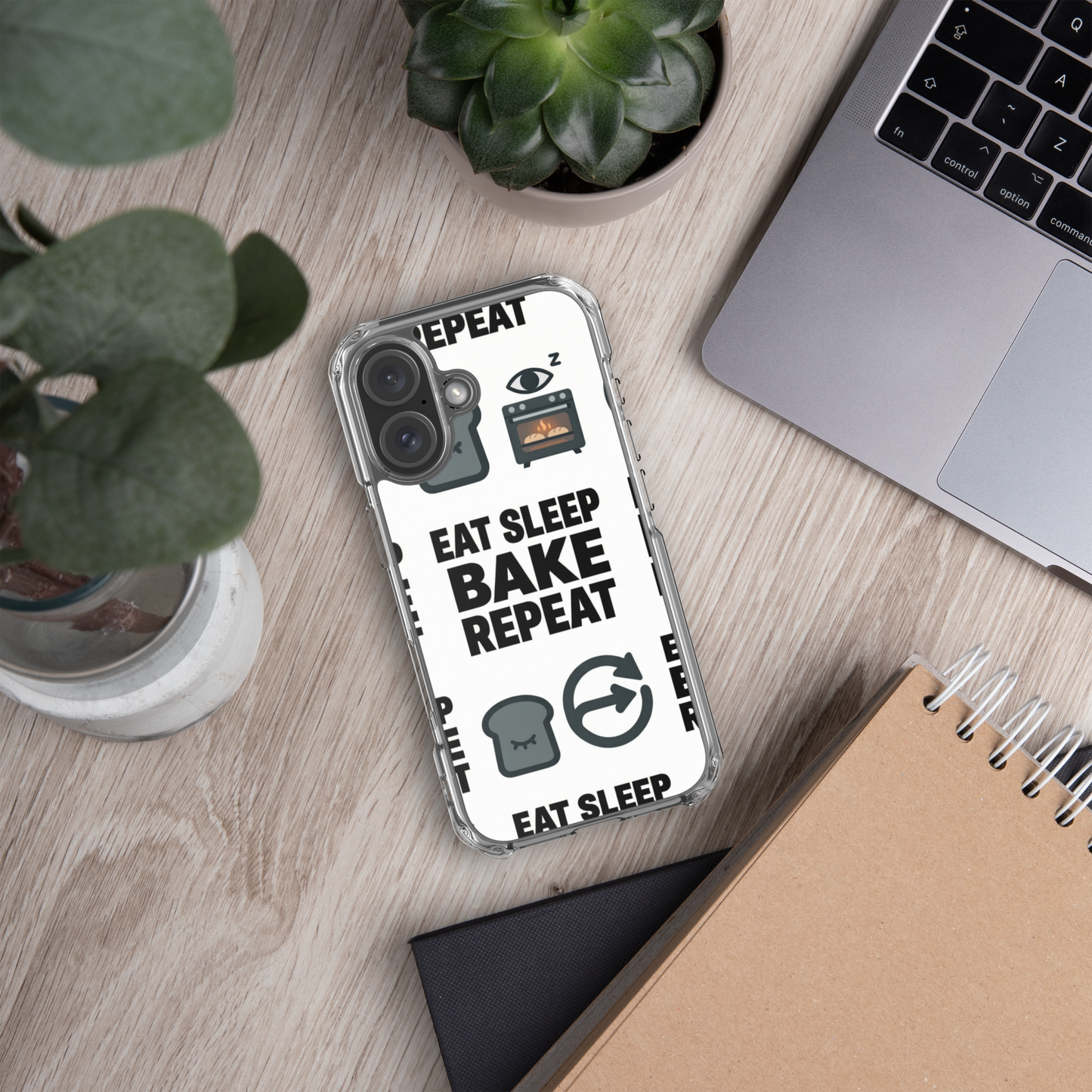Eat Sleep Bake Repeat Clear Case for iPhone® Bags & Accessories > Phone Cases ZomaModa