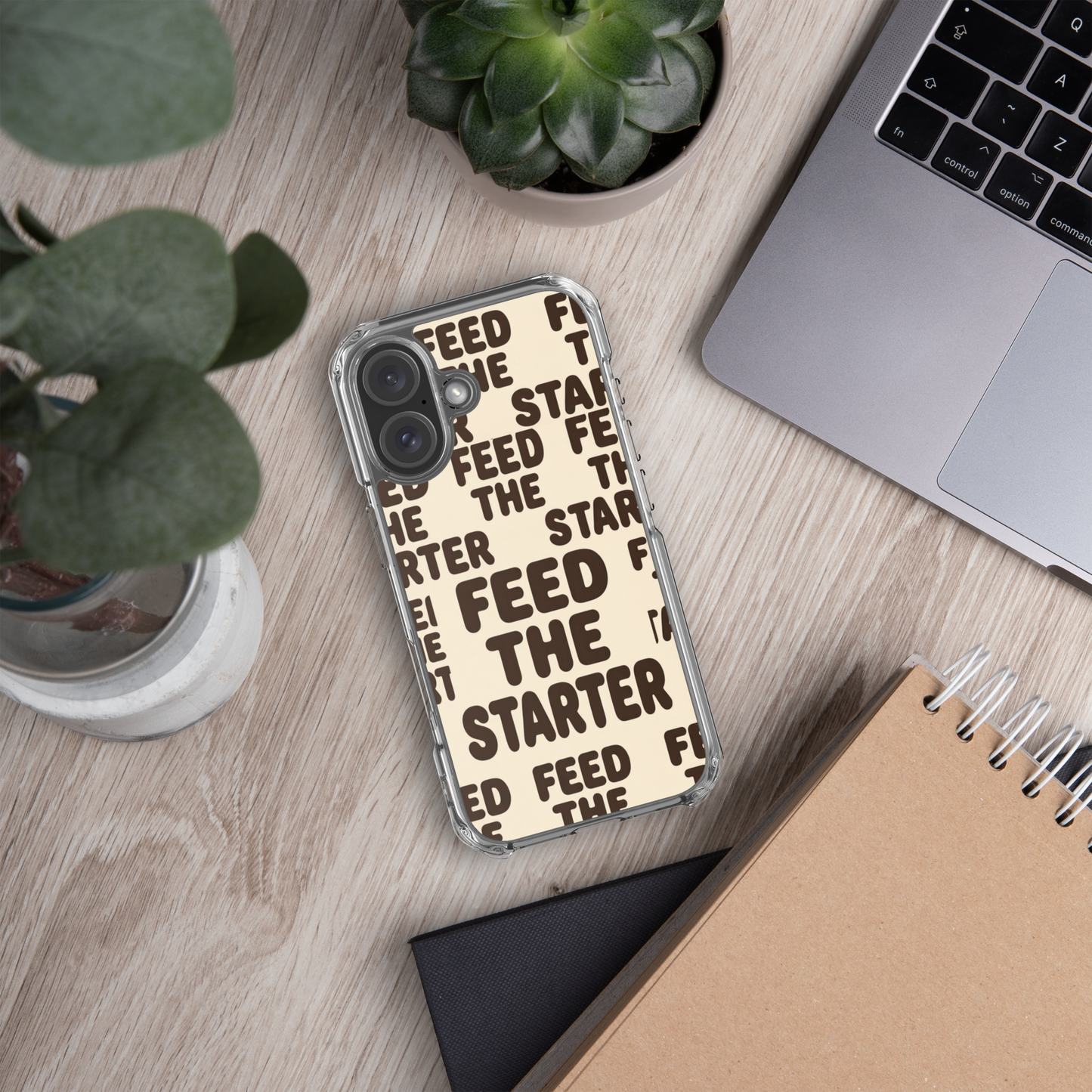 Feed the Starter Repeating Text Clear Case for iPhone® Bags & Accessories > Phone Cases ZomaModa