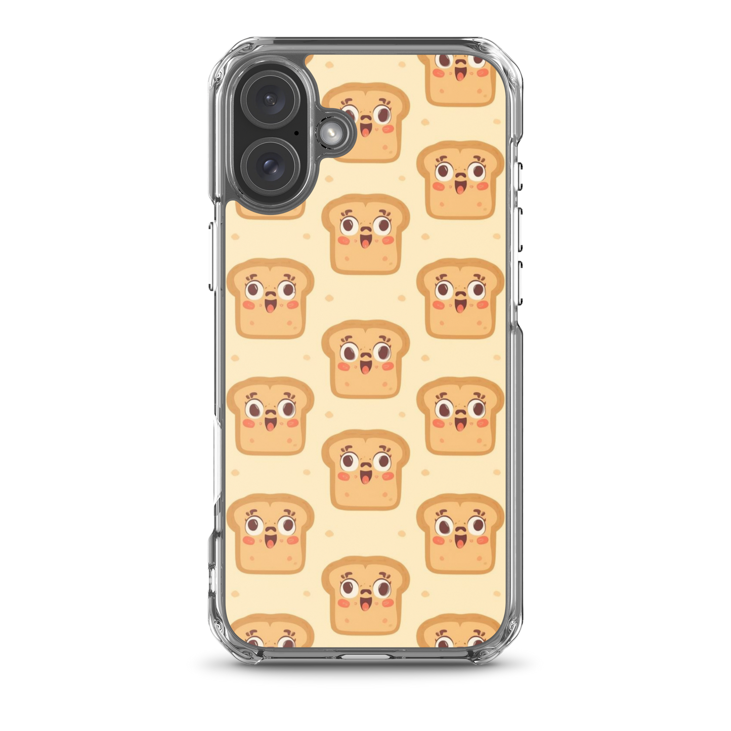Funny Bread Faces Clear Case for iPhone® iPhone 16 Plus Bags & Accessories > Phone Cases ZomaModa