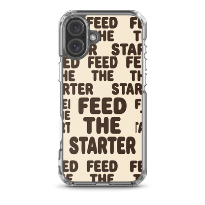 Feed the Starter Repeating Text Clear Case for iPhone® iPhone 16 Plus Bags & Accessories > Phone Cases ZomaModa