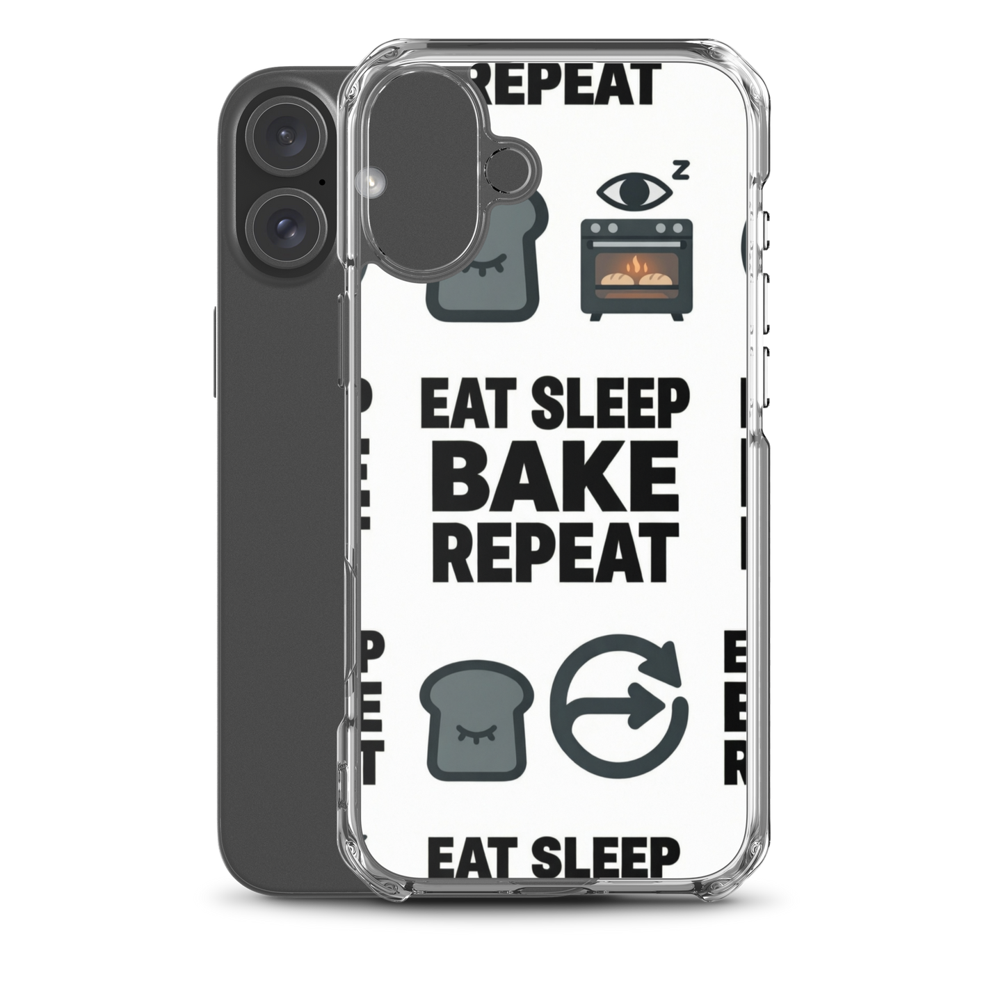 Eat Sleep Bake Repeat Clear Case for iPhone® Bags & Accessories > Phone Cases ZomaModa