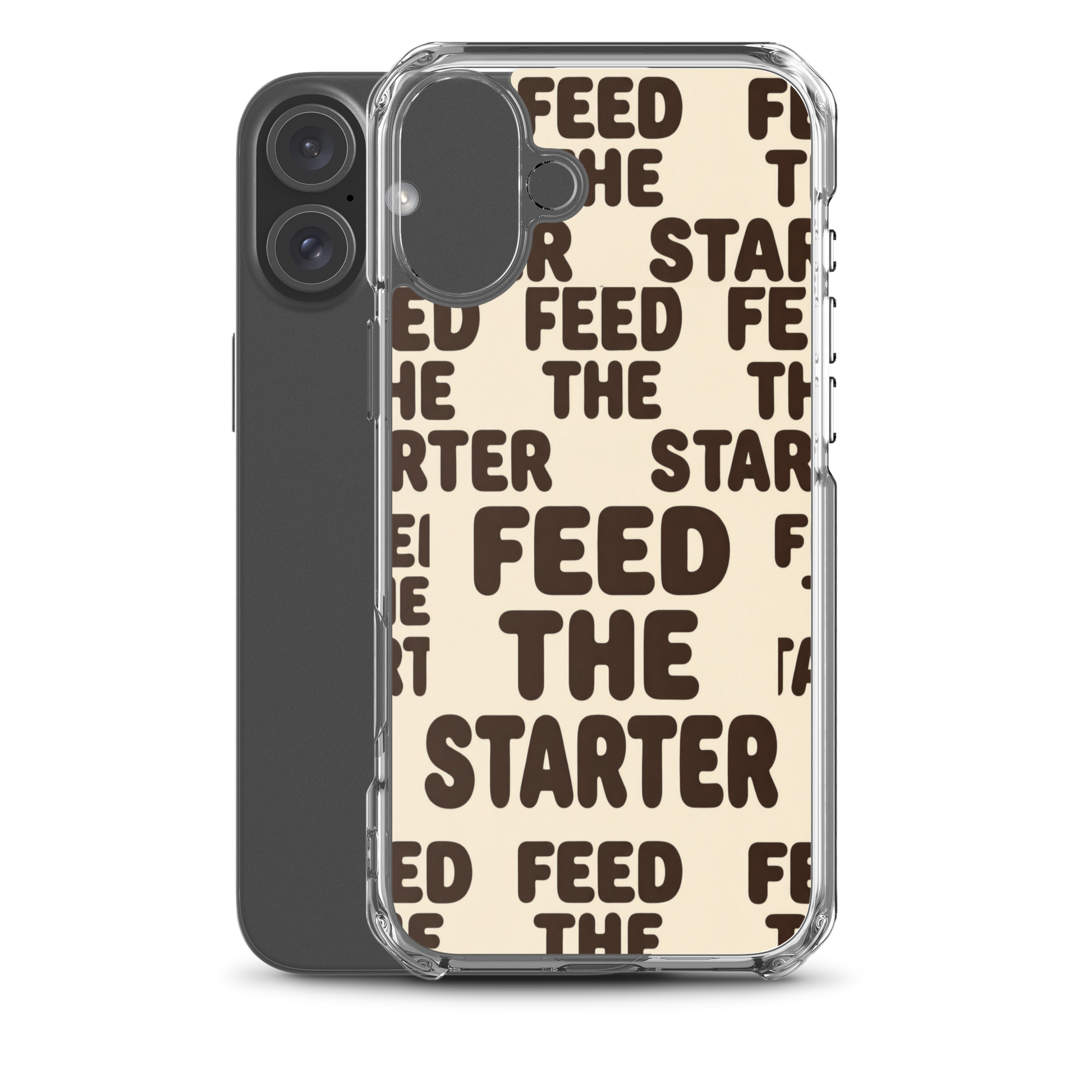 Feed the Starter Repeating Text Clear Case for iPhone® Bags & Accessories > Phone Cases ZomaModa