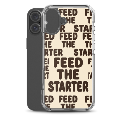 Feed the Starter Repeating Text Clear Case for iPhone® Bags & Accessories > Phone Cases ZomaModa