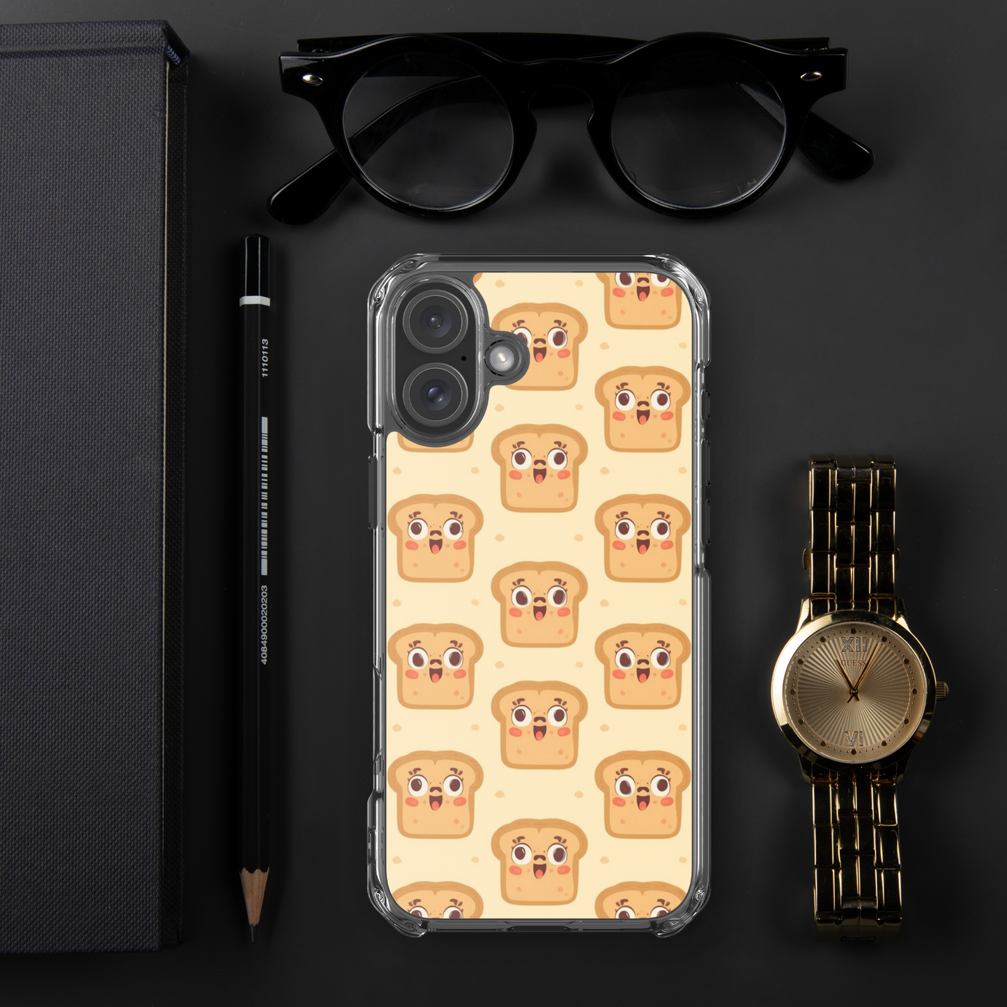 Funny Bread Faces Clear Case for iPhone® Bags & Accessories > Phone Cases ZomaModa