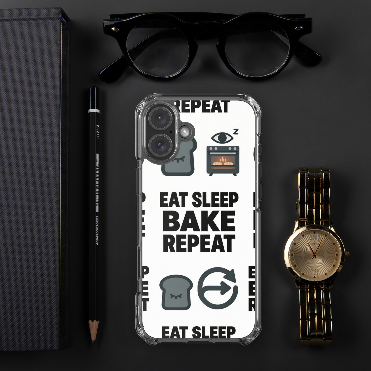 Eat Sleep Bake Repeat Clear Case for iPhone® Bags & Accessories > Phone Cases ZomaModa