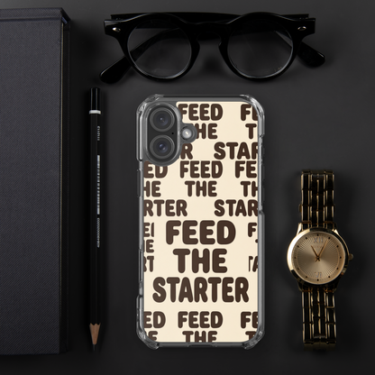 Feed the Starter Repeating Text Clear Case for iPhone® Bags & Accessories > Phone Cases ZomaModa