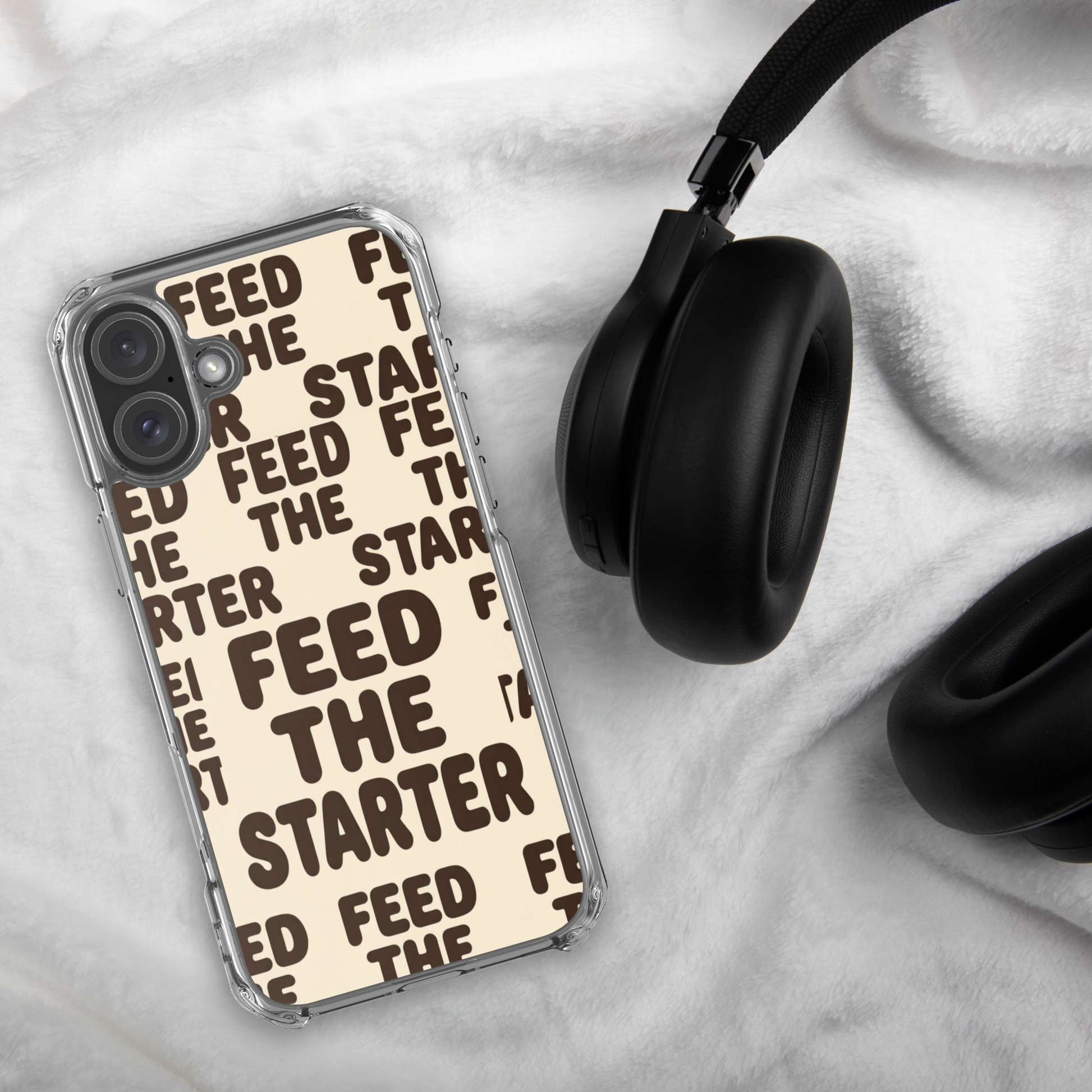 Feed the Starter Repeating Text Clear Case for iPhone® Bags & Accessories > Phone Cases ZomaModa