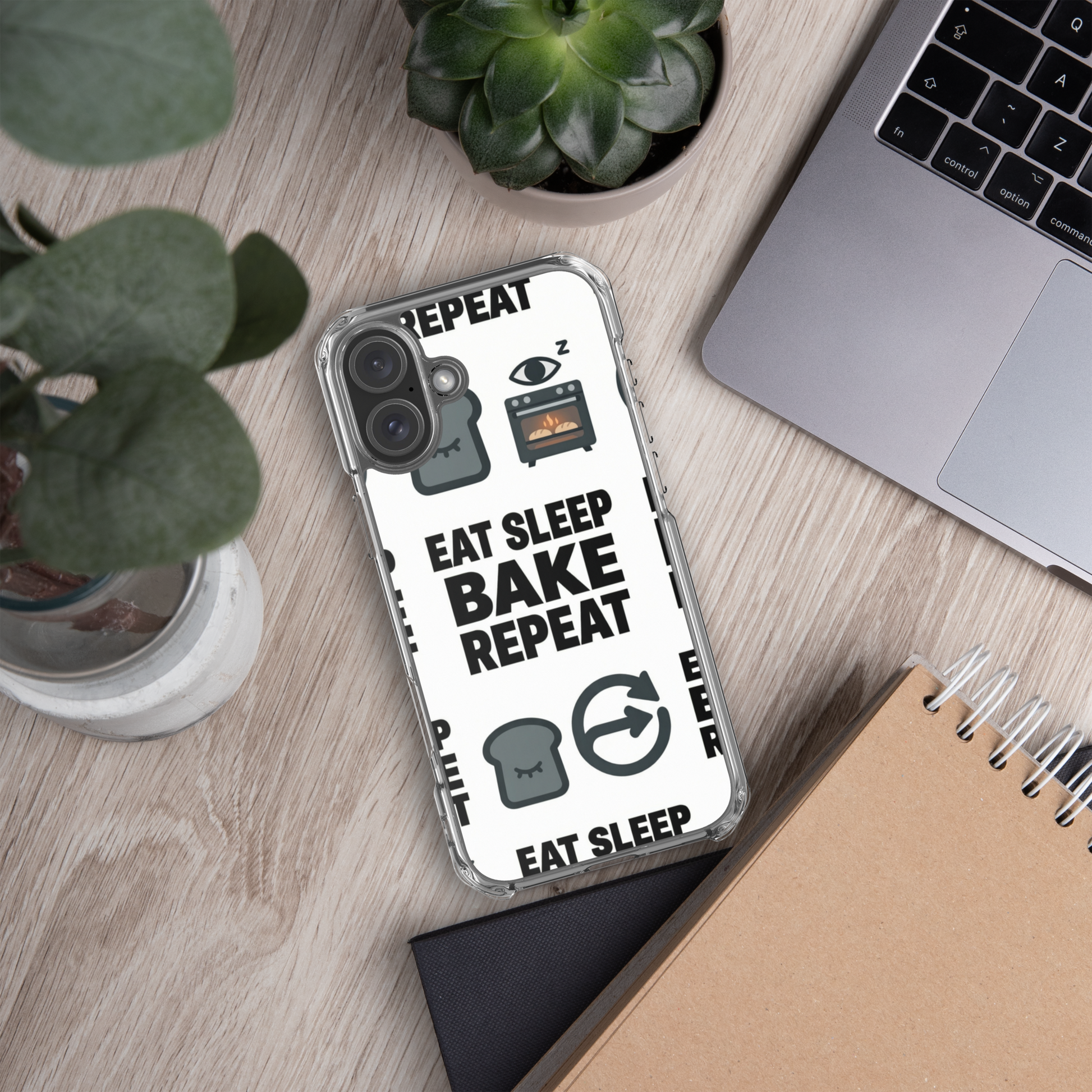 Eat Sleep Bake Repeat Clear Case for iPhone® Bags & Accessories > Phone Cases ZomaModa