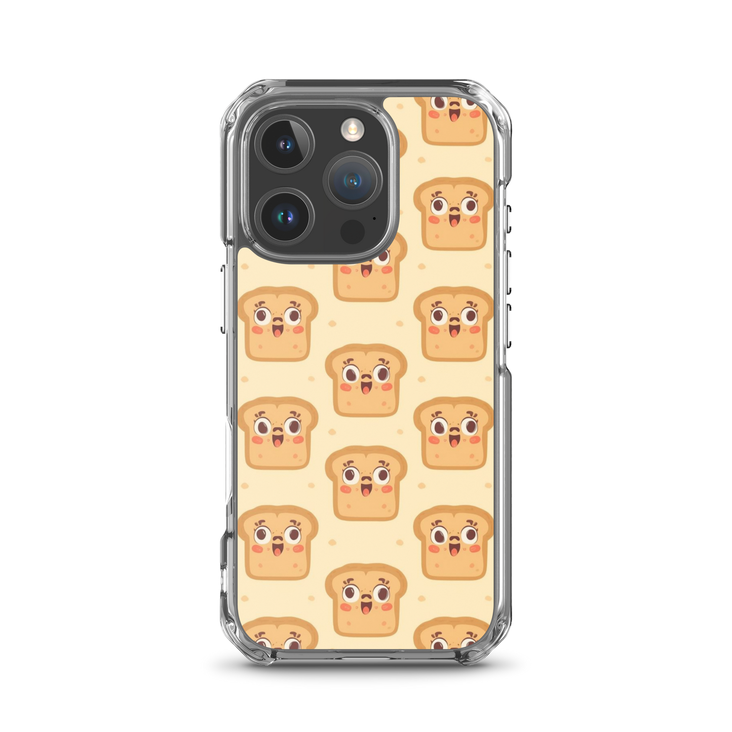 Funny Bread Faces Clear Case for iPhone® iPhone 16 Pro Bags & Accessories > Phone Cases ZomaModa