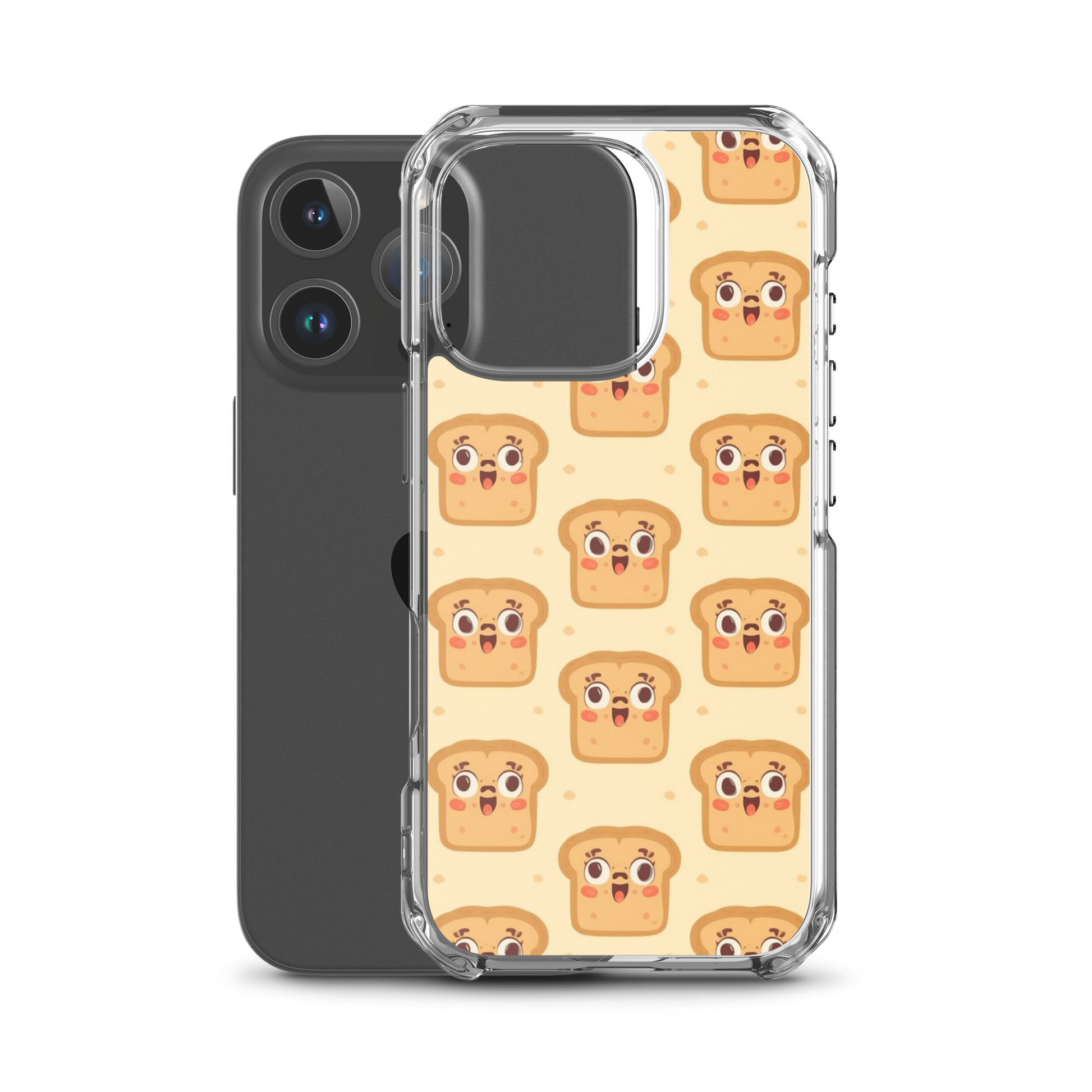 Funny Bread Faces Clear Case for iPhone® Bags & Accessories > Phone Cases ZomaModa