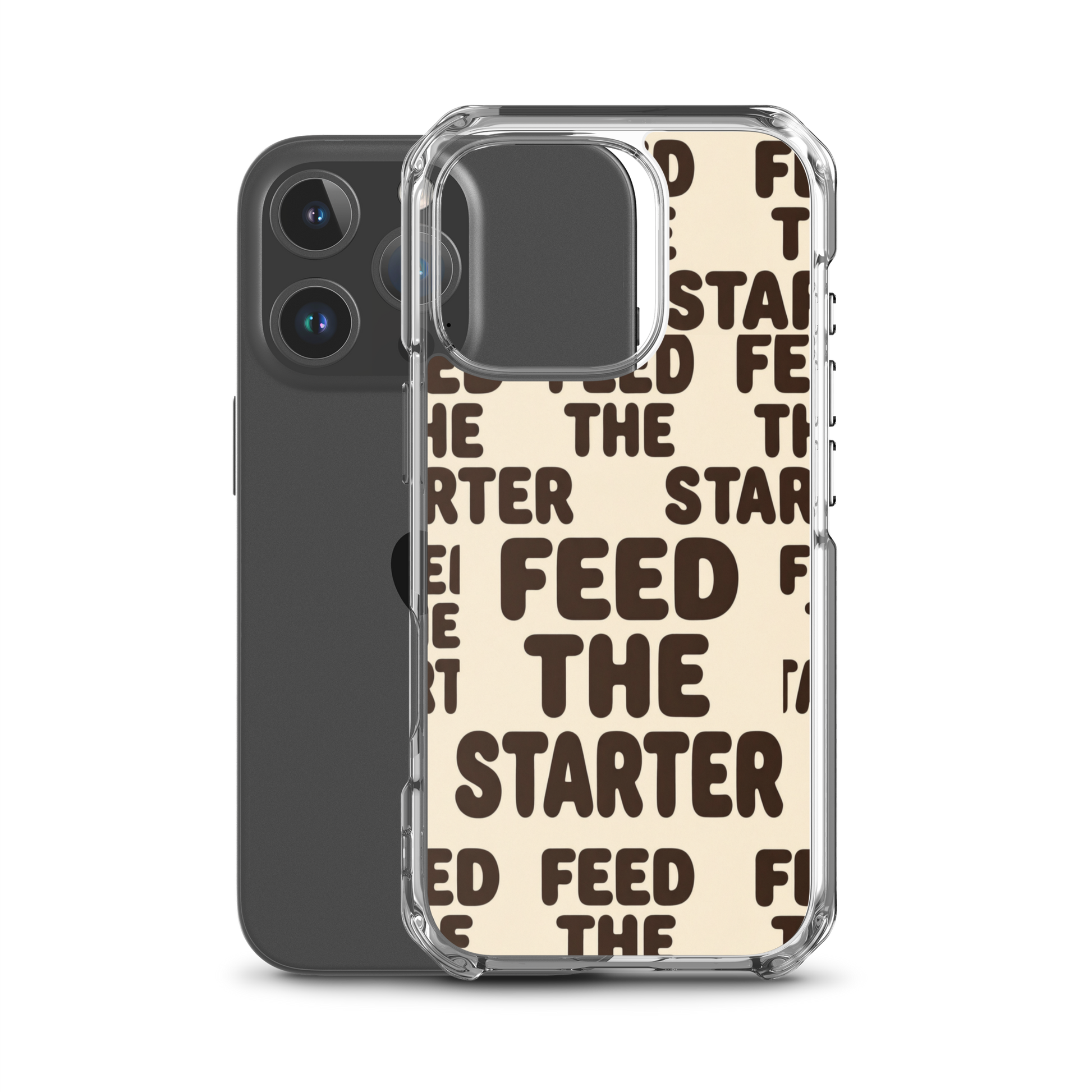 Feed the Starter Repeating Text Clear Case for iPhone® Bags & Accessories > Phone Cases ZomaModa
