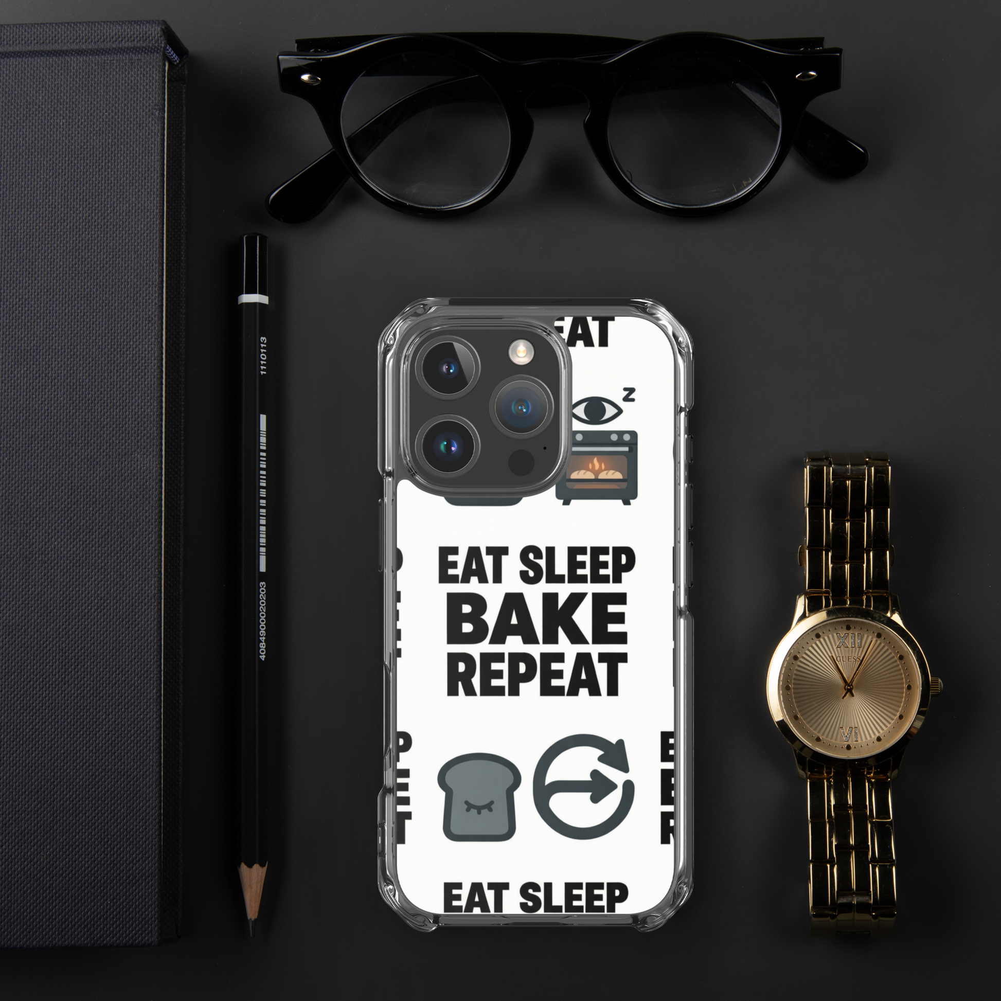Eat Sleep Bake Repeat Clear Case for iPhone® Bags & Accessories > Phone Cases ZomaModa