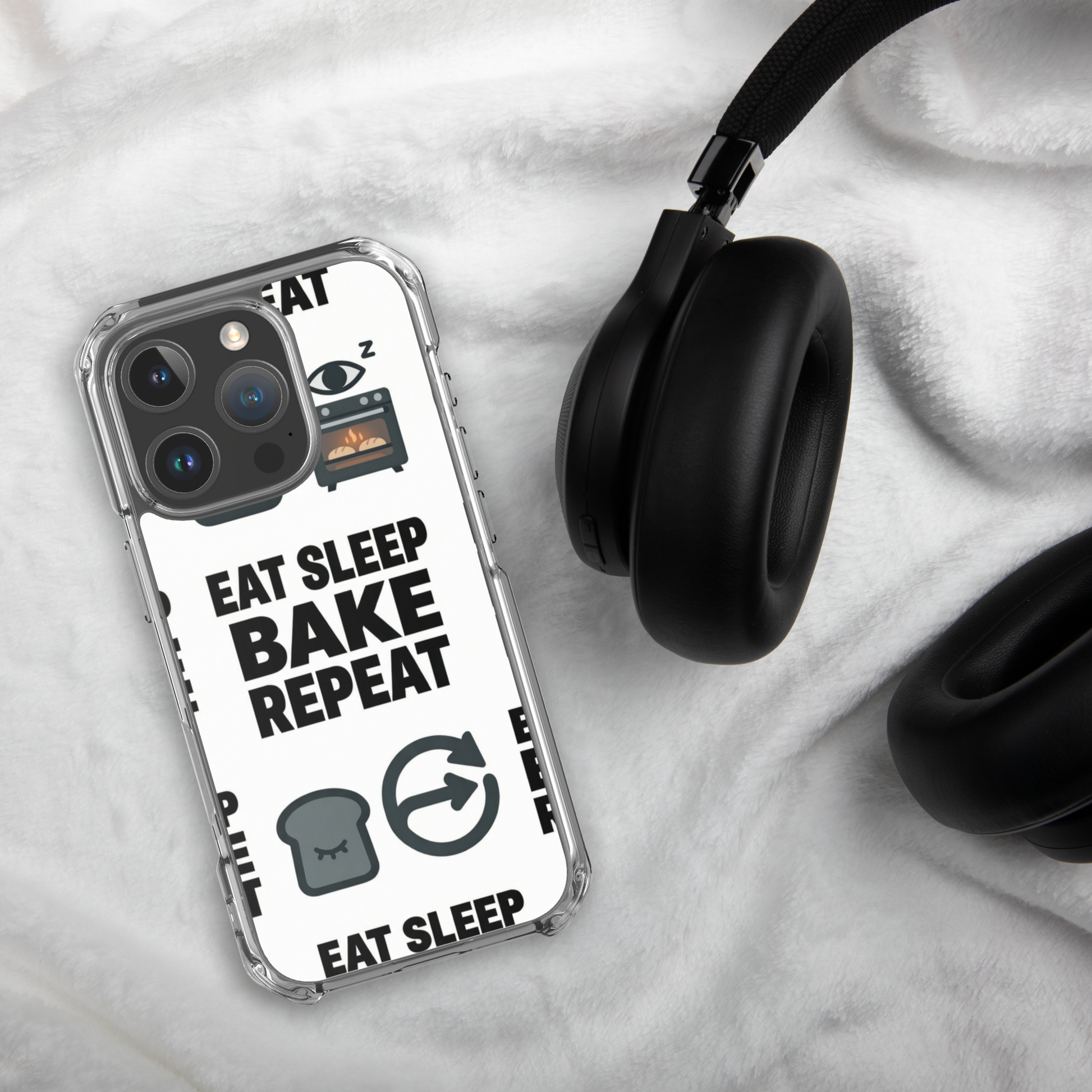 Eat Sleep Bake Repeat Clear Case for iPhone® Bags & Accessories > Phone Cases ZomaModa