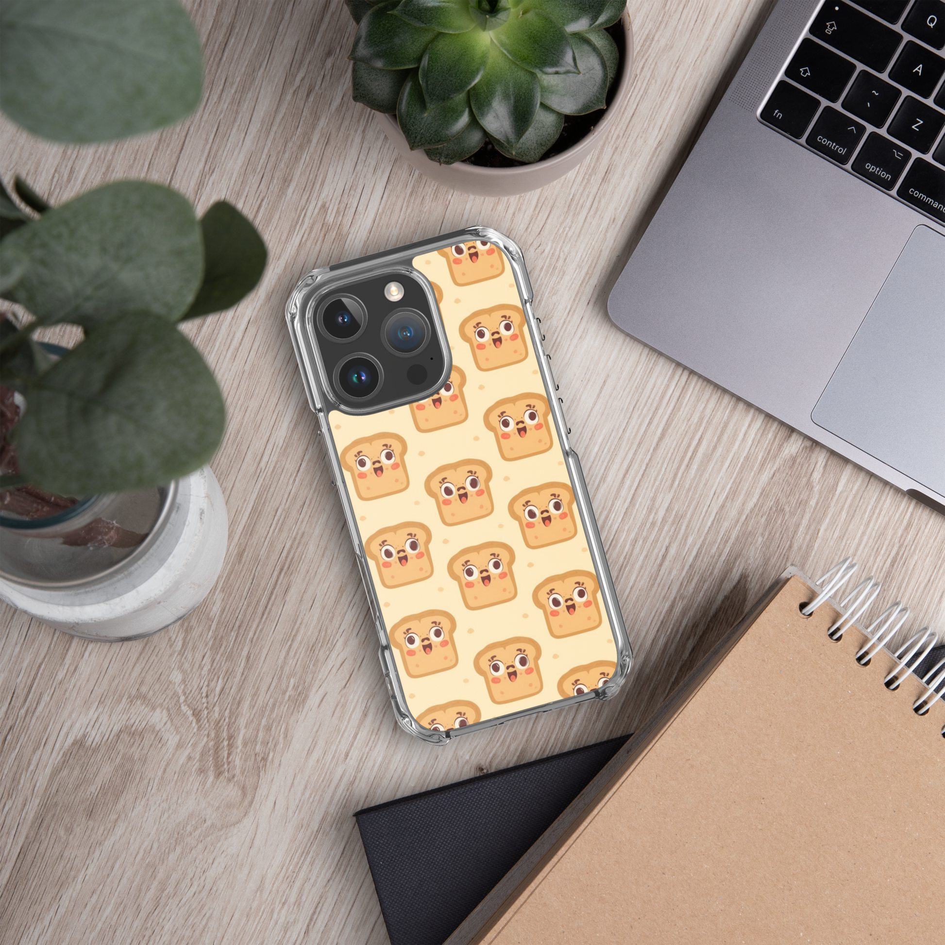 Funny Bread Faces Clear Case for iPhone® Bags & Accessories > Phone Cases ZomaModa