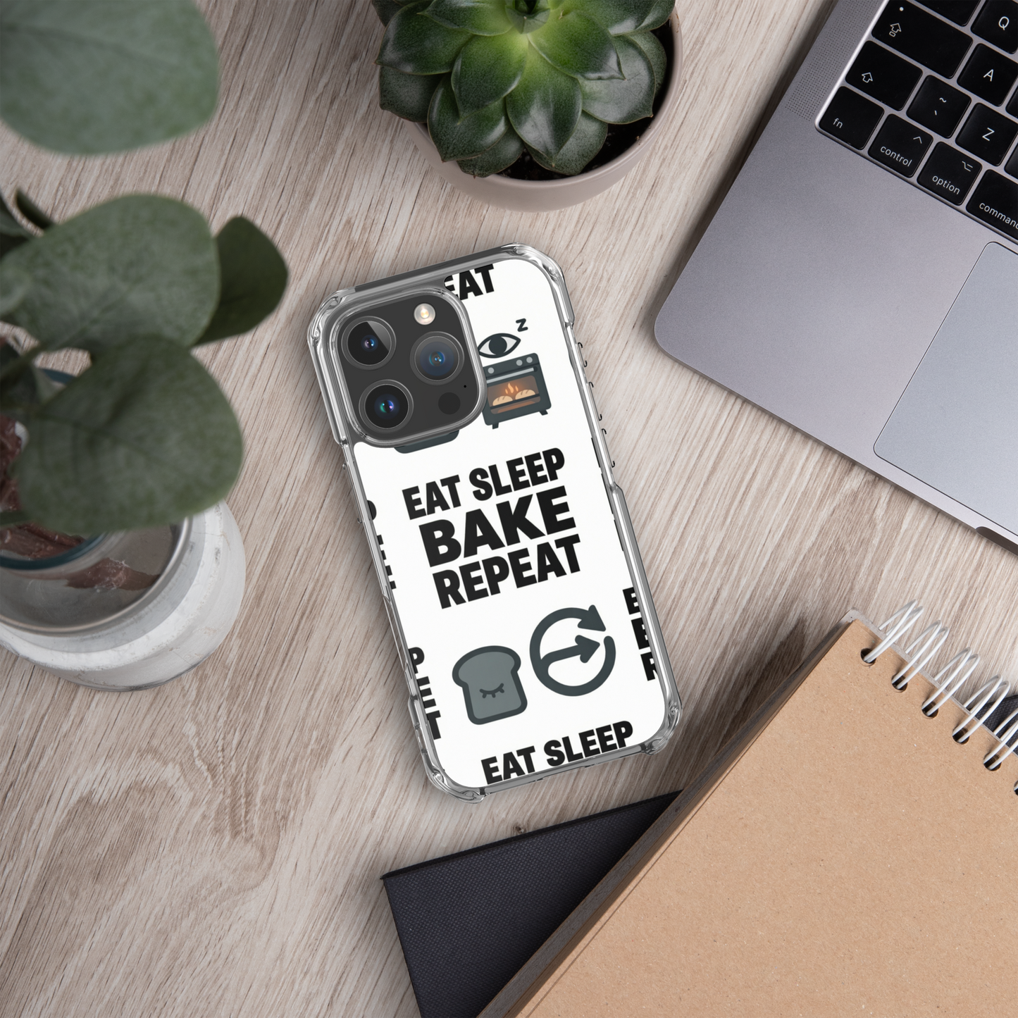 Eat Sleep Bake Repeat Clear Case for iPhone® Bags & Accessories > Phone Cases ZomaModa