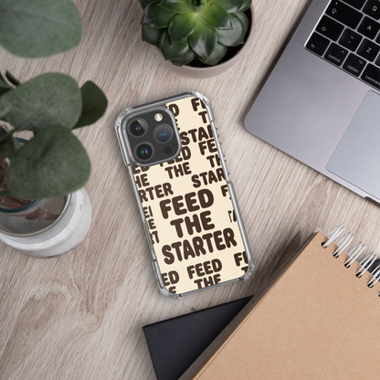 Feed the Starter Repeating Text Clear Case for iPhone® Bags & Accessories > Phone Cases ZomaModa